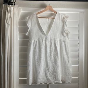 White Eyelet Lace Dress with Romper Liner